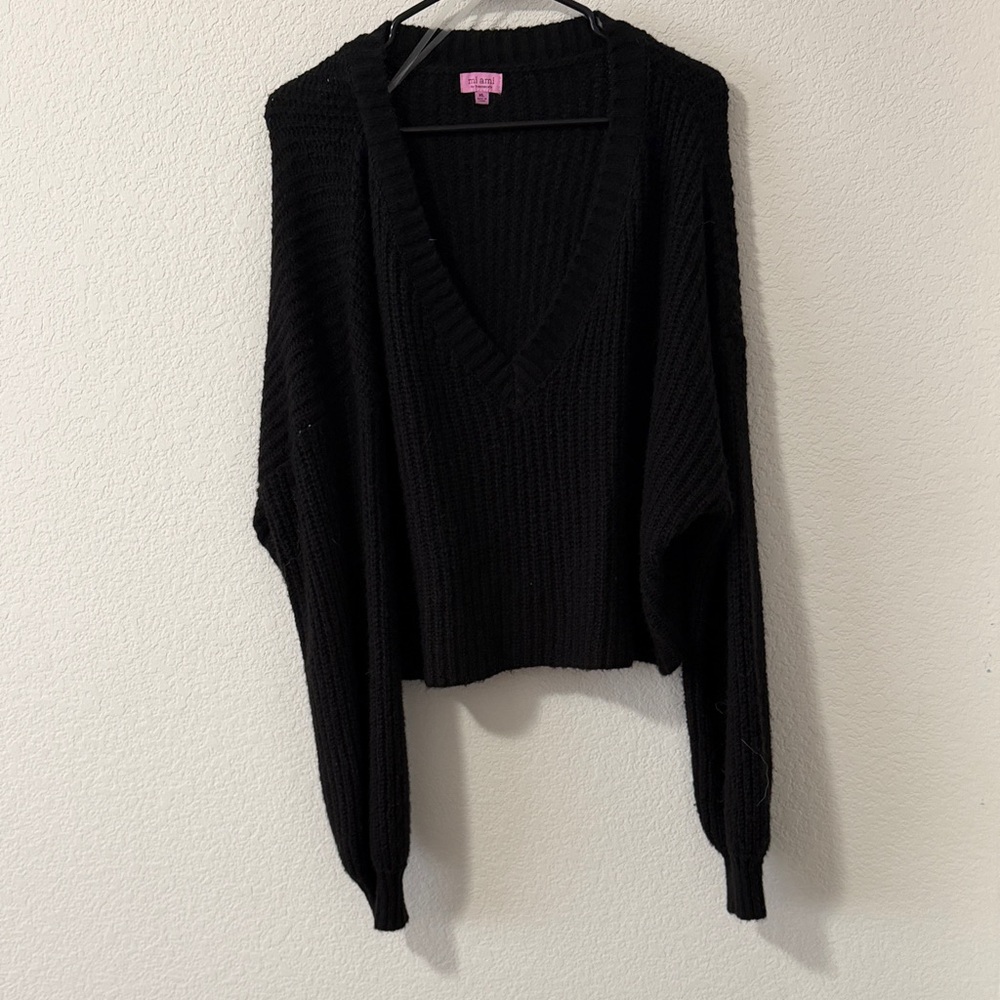 Elegant Black V-Neck Sweater